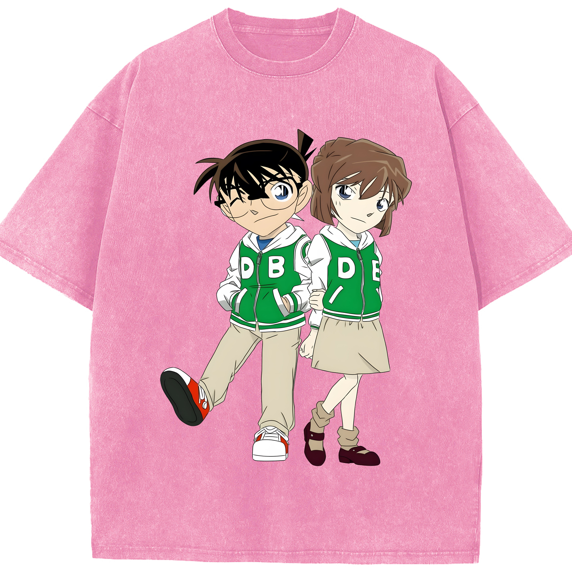 （画像用） 名探偵コナン 江戸川 コナン Detective Conan Conan Edogawa 綿100% ヴィンテージ風 半袖Tシャツ（フロントプリント）